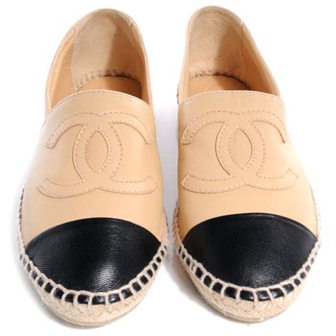 chanel beige black espadrilles|Chanel espadrilles all black.